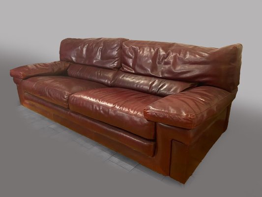 Mobilier de Salon en Cuir Cognac de Roche Bobois, 1990s, Set de 5 en vente sur