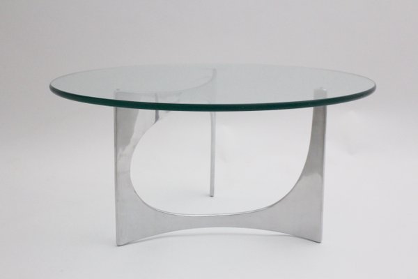 Runder Deutscher Vintage Couchtisch Aus Glas Von Knut Hesterberg 1970er Bei Pamono Kaufen
