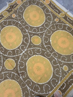 Tapisserie Suzani Ancienne En Coton – Décoration Murale Faite Main, Inde, Couleur Rouge