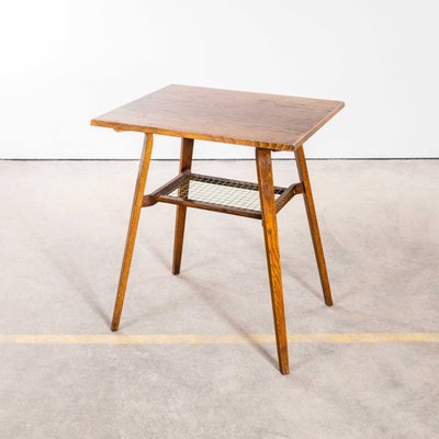 Viereckiger Couchtisch mit gewebtem Regal, 1950er bei Pamono kaufen