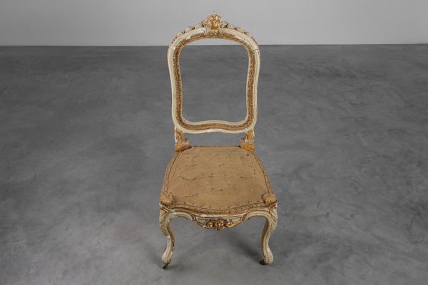 Antique Louis XV Chair in Carved Wood, 1800s for sale at Pamono