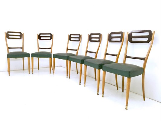 Italienische Esszimmer Stuhle In Grunem Skai 1950er 6er Set Bei Pamono Kaufen
