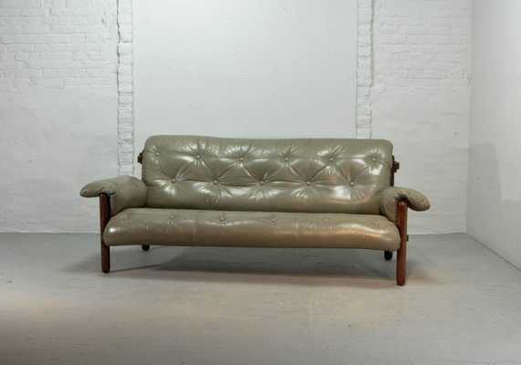 Brazilian Leather Jacarandá Sofa By Jean Gillon For Wood Art 1960s Brazilian Leather Jacarandá Sofa By Jean Gillon For Wood Art 1960s