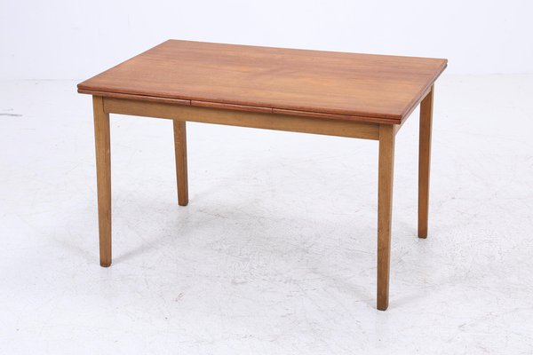 Vintage Teak Dining Table with Two Extension Leaves, 1960s for
