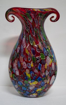 Vintage Italian Multicolored Murano Glass Vase From Fratelli Toso 1970s For Sale At Pamono
