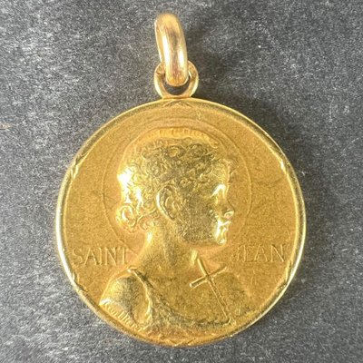 Médaille Saint Jean Baptiste – Pendentif En Or Jaune 18 Carats – Occasion