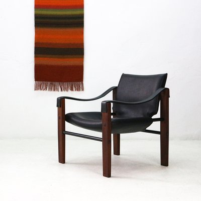Mid Century Teak And Faux Leather Chelsea Safari Chair By Maurice