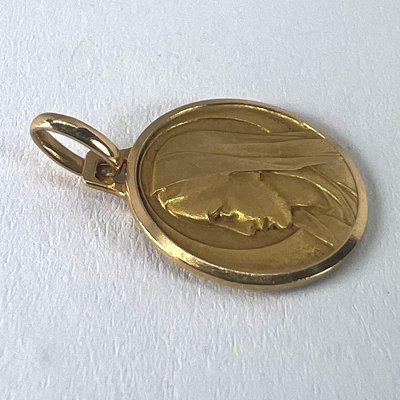 Broche Antique Vierge Marie Et Christ En Or 18k - Bijou Vintage Circa 1920, Occasion