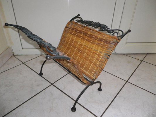 Magazine Racks in Wrought Iron, Wicker and Twisted Wire, France