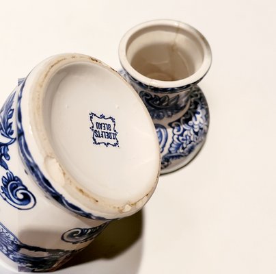 Pichet Ancien Delft Faïence Bleu Cobalt Signé Hauteur 20 Cm