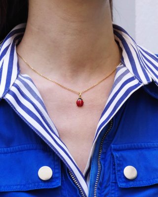 Pendentif Porte-bonheur Coccinelle En Or Jaune 18 Carats (750) - Poids 0,4 Grammes - Neuf Avec étiquettes