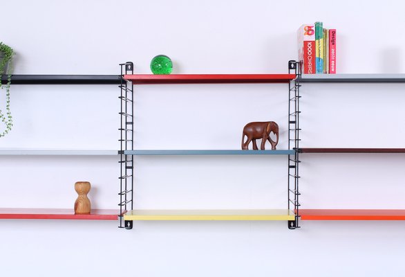 Modular Metal Wall Rack by A.D. Dekker for Tomado, 1950s, Set of