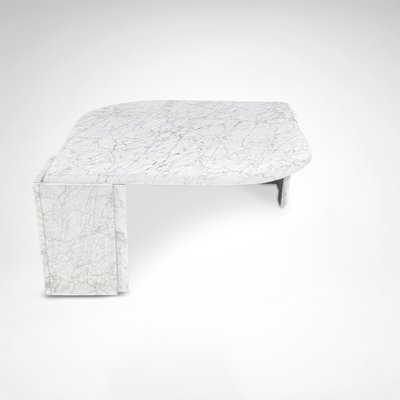 German Teardrop Coffee Table with Carrara Marble, 1980s for sale
