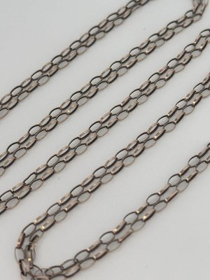 Collier Vintage Argenté à Maillons Entrelacés - Léger, élégant, Occasion Très Bon état
