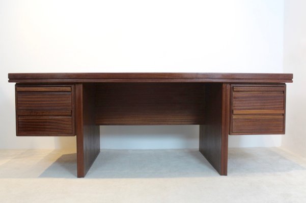 Vintage Dutch Rosewood Executive Desk For Sale At Pamono