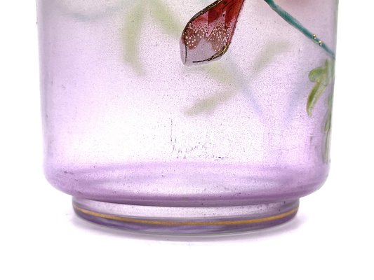 Ancienne Bonbonnière En Verre Vintage, Motifs Fruits Et Fleurs, Superbe état