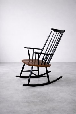 Mid-Century Finnish Modern Wooden Rocking Chair by Ilmari