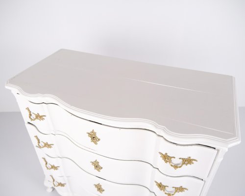 antique white dresser with gold trim Baroque Chest of Drawers Brass Handles, 1760s Bedroom furniture