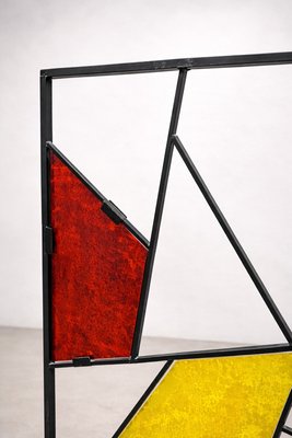 Pannello in vetro colorato Art Déco del XX seco