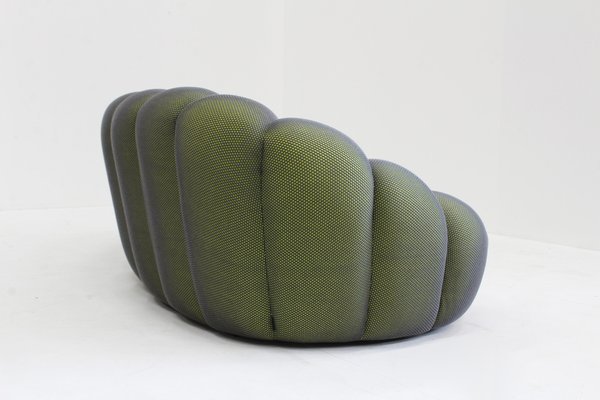 Canapé en rotin et velours par Maugrion pour Roche Bobois, 1980