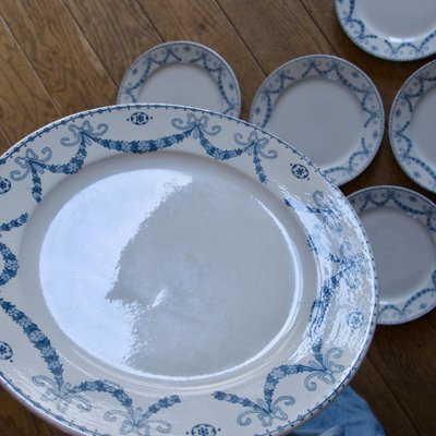 French Juliana Dessert Plates from Sarreguemines, 1888, Set of 9