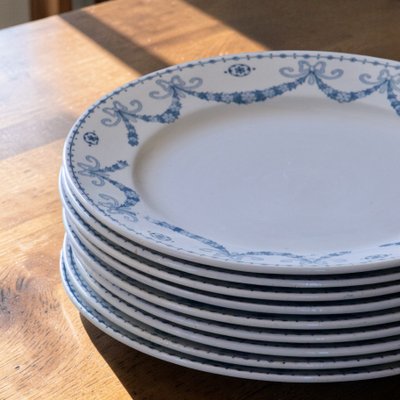 フランスアンティーク　サルグミンヌJULIANAシリーズ　ディナープレート③ French Juliana Dessert Plates from Sarreguemines, 1888, Set of 9