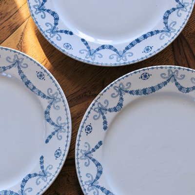 French Juliana Dessert Plates from Sarreguemines, 1888, Set of 9
