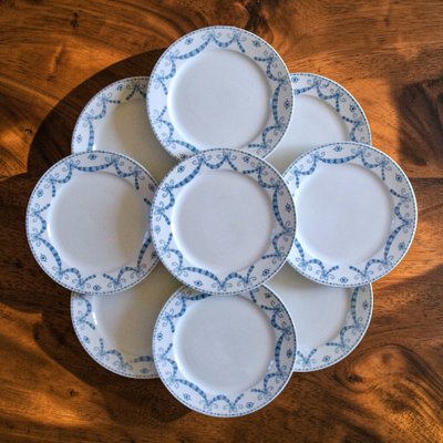 French Juliana Dessert Plates from Sarreguemines, 1888, Set of 9