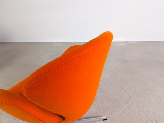 Swan Chair with Orange Upholstery by Arne Jacobsen for Fritz