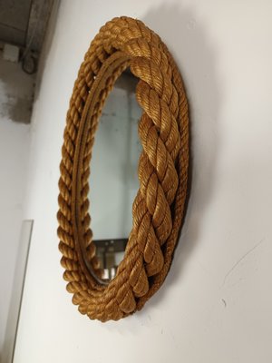 Vintage Rope Mirror by Adrien Audoux & Frida Minet, 1950s for sale