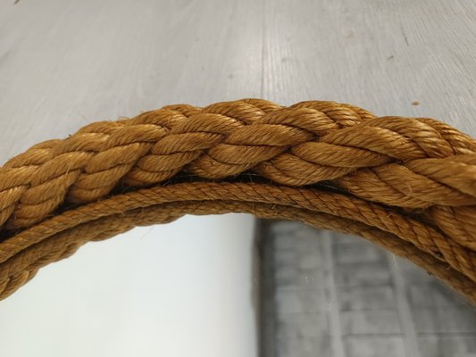 Vintage Rope Mirror by Adrien Audoux & Frida Minet, 1950s for sale