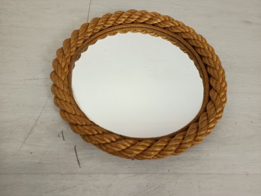 Vintage Rope Mirror by Adrien Audoux & Frida Minet, 1950s for sale