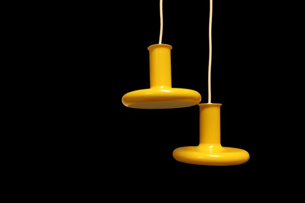 Optima Lamp in Yellow Metal by Hans Due for Fog & Mørup, 1970s for