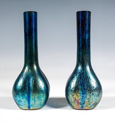 Art Nouveau Ruby Papillon Soliflore Vases from Loetz, Austria