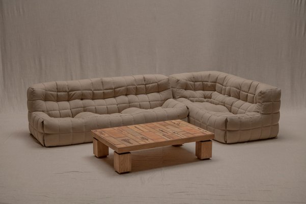 劇レア‼️ Romcouch ドローイング② Large Kashima Corner Set by Michel Ducaroy for Ligne Roset, 1970s