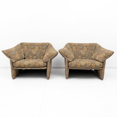 Jacquard Fabric Chairs by Mario Bellini for B&B Italia, 1970, Set