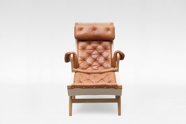 Set of Vintage Pernilla Lounge Chair and Ottoman by Bruno Mathsson
