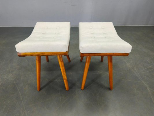 Mid-Century Maple Wood Stools, Former Czechoslovakia, 1960s, Set