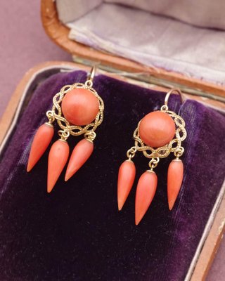 Boucles D'oreilles Victoriennes Anciennes - Converties Bouton De Manchette, Pierres En Pâte, Années 1890, Or Plaqué
