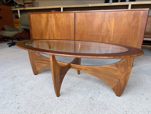 Mid-Century Modern Oval Teak Astro Coffee Table by Victor