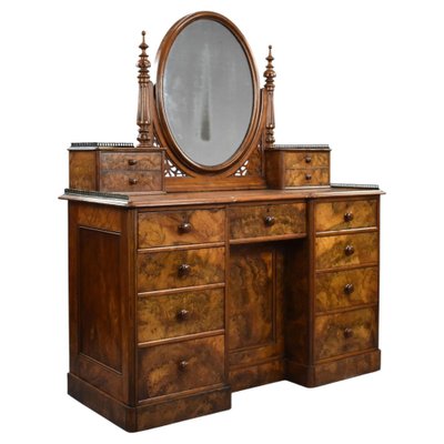 Victorian Burr Walnut Dressing Table, 1860s for sale at Pamono