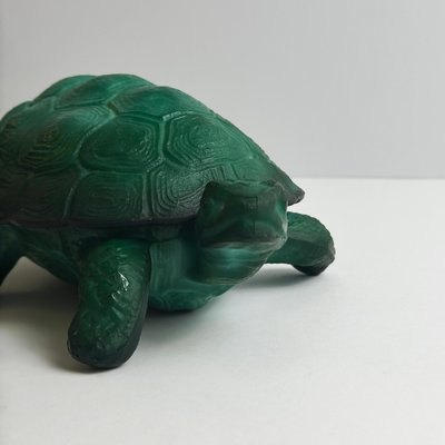 Vintage Green Glass Turtle Trinket Box by Curt Schlevogt