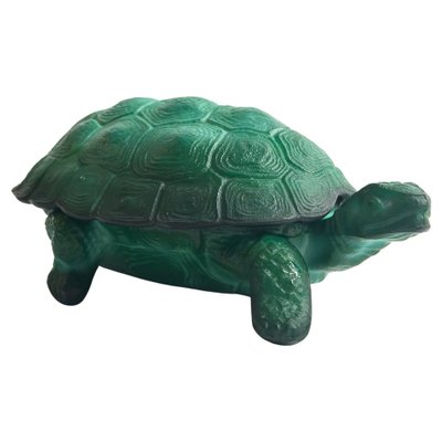 Vintage Green Glass Turtle Trinket Box by Curt Schlevogt