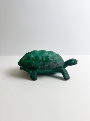 Vintage Green Glass Turtle Trinket Box by Curt Schlevogt
