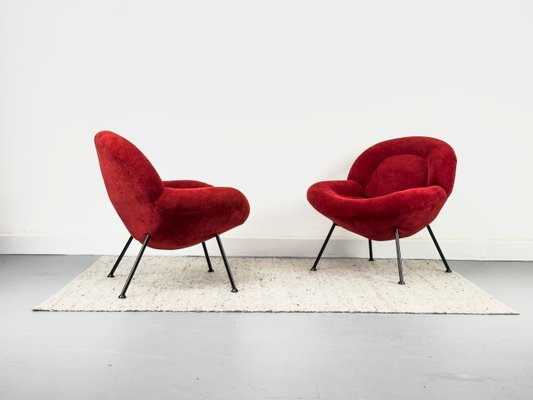 Rote Sessel von Fritz Neth für Correcta, 1950er, 2er Set bei Pamono kaufen