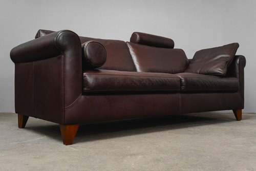 Beau Canapé Chesterfield Ancien De 1950 2 Places En Cuir Ve