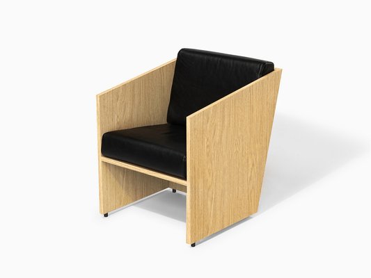 Armchair in Oak Wood and Natural Leather by Álvaro Siza for sale