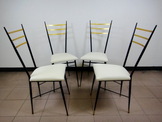 White and brass dining chairs deals