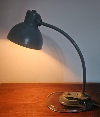 Anne kamratowski berlin アンティーク ライト ランプ Industrial Bauhaus Desk Lamp with Glass Base by Marianne Brandt