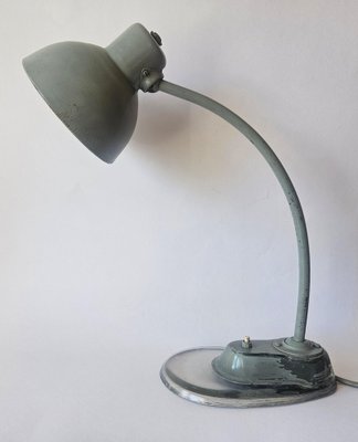 Industrial Bauhaus Desk Lamp with Glass Base by Marianne Brandt